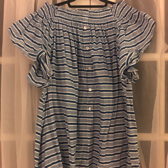 Faithfull The Brand Deia Blue Mini Dress 6 $128 - Picture 2 of 3